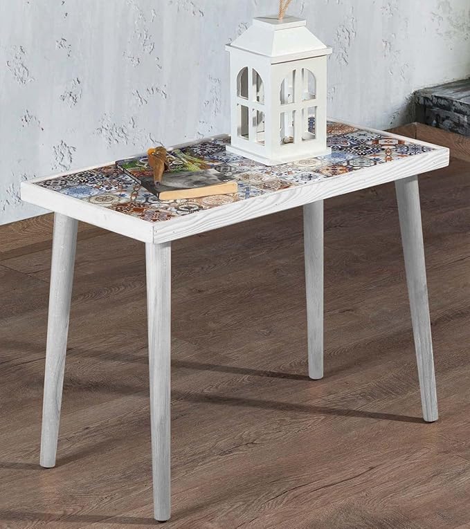 Coffee Table, Side Table, Nightstand Nesting Table Home Decorative Table, Nightstand Decorative Table Home Essential Wood Tile Top Rustic Table Ceramic Tile Mexican Tile Table