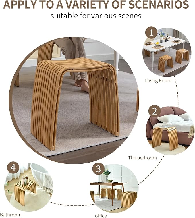 Bamboo dining stools and chairs - durable and beautifully designed for dining rooms, living rooms, bedrooms and bathrooms