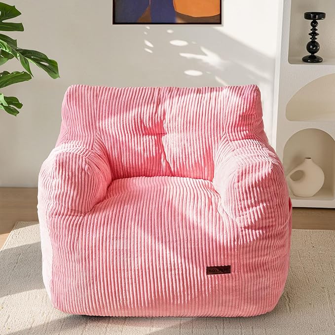 Bean bag chair, tufted bean bag sofa lazy chair, living room sofa with filling, suitable for adults, teenagers and children, corded fabric upholstered sofa, suitable for bedroom dormitory