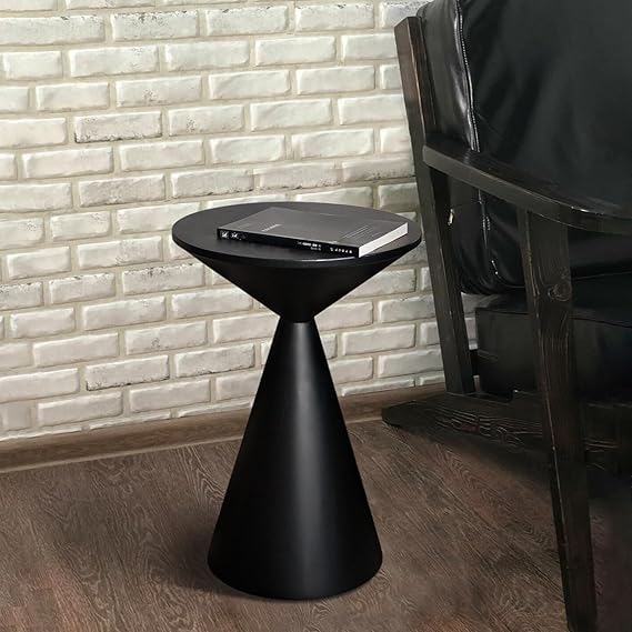 Small Drink Table, Round Martini Table, Drum End Table Side Table, Metal Accent Table,for Small Space Living Room, Bedroom