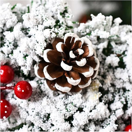 Xmas Wreath for Front Door Christmas Wreath, Holiday Wreath Front Door Wreath Door Hangers Decorations Porch Home Pine Cones Xmas Floral Handmade Fall Swag