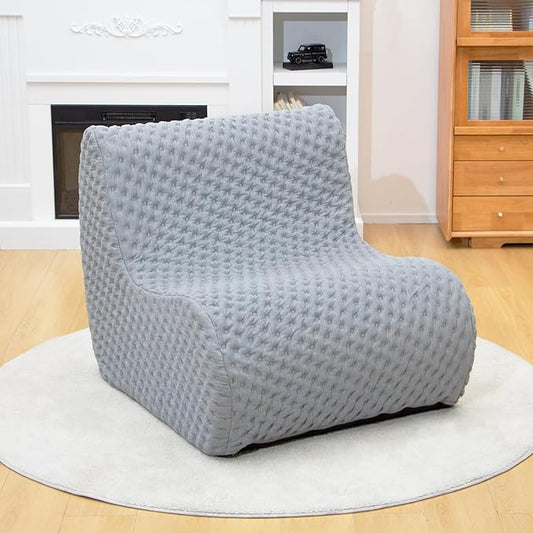 Single Foam Sofa, Armless Floor Sofa, One-piece High-density Foam, Removable, Machine Washable Cover, Gray