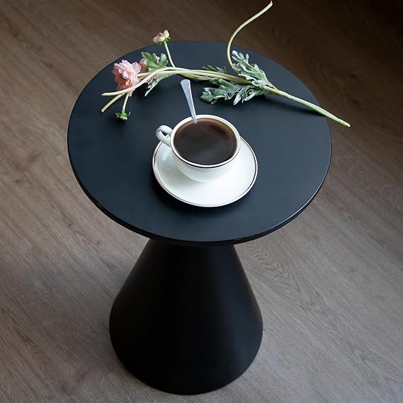 Small Drink Table, Round Martini Table, Drum End Table Side Table, Metal Accent Table,for Small Space Living Room, Bedroom