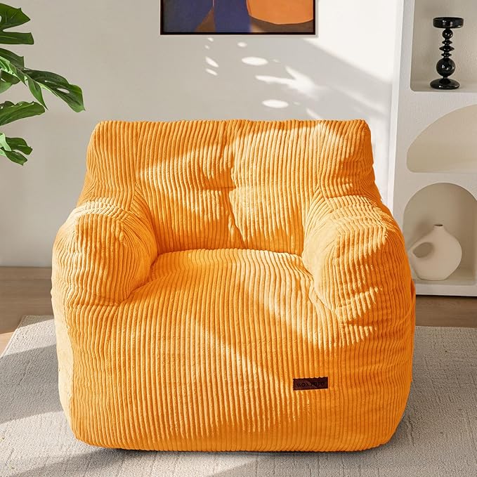 Bean bag chair, tufted bean bag sofa lazy chair, living room sofa with filling, suitable for adults, teenagers and children, corded fabric upholstered sofa, suitable for bedroom dormitory