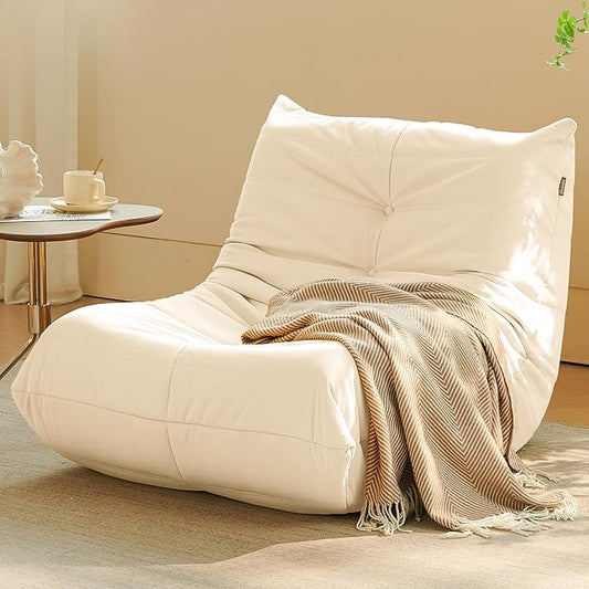 Adult bean bag chair, modern suede fabric fireplace chair, premium microfiber caterpillar sofa, corner Togo lazy chair sofa for living room/bedroom/salon/office, single