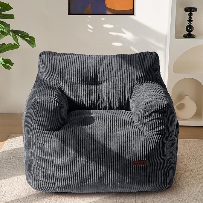 Bean bag chair, tufted bean bag sofa lazy chair, living room sofa with filling, suitable for adults, teenagers and children, corded fabric upholstered sofa, suitable for bedroom dormitory
