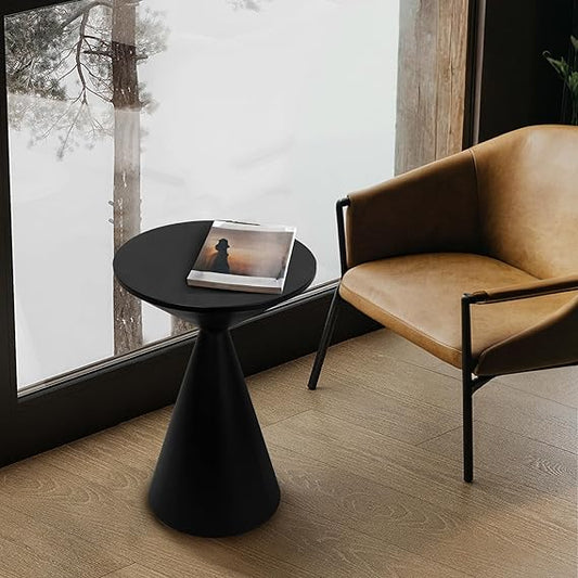 Small Drink Table, Round Martini Table, Drum End Table Side Table, Metal Accent Table,for Small Space Living Room, Bedroom