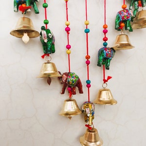 Rajasthani Strings Hanging Decorations Elephant & Bell Door Hanging