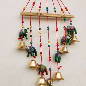 Rajasthani Strings Hanging Decorations Elephant & Bell Door Hanging