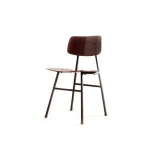 Brown wooden & metallic chair / vintage /