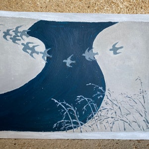 Decorative painting inspired by Japanese art