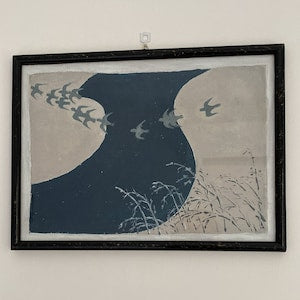 Decorative painting inspired by Japanese art