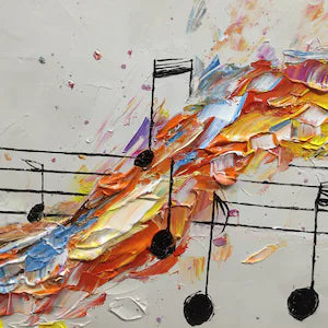 Abstract Music Oil Painting Notes Staff Creative Modern Art Home Decor Wall Canvas Musician Art Collection Original Hand Canvas Gallery Art