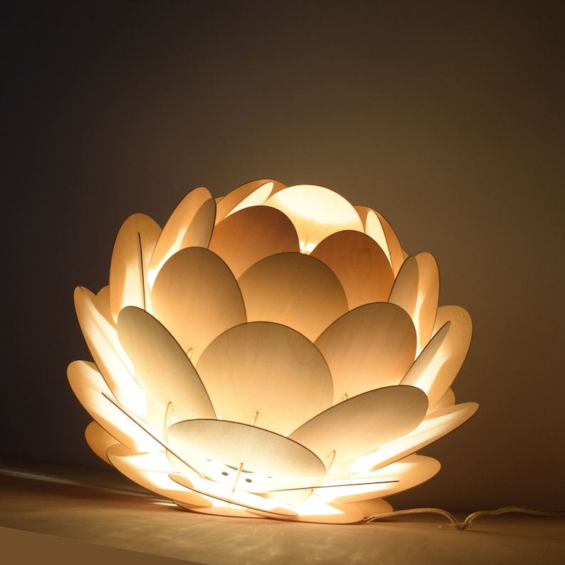 Pendant Light-Wood Pendant Light-Chandelier-Lighting-Ceiling Light-Acorn Light-Artichoke Light-Light Fixture-Hop Light-Round Pine Cone Lamp