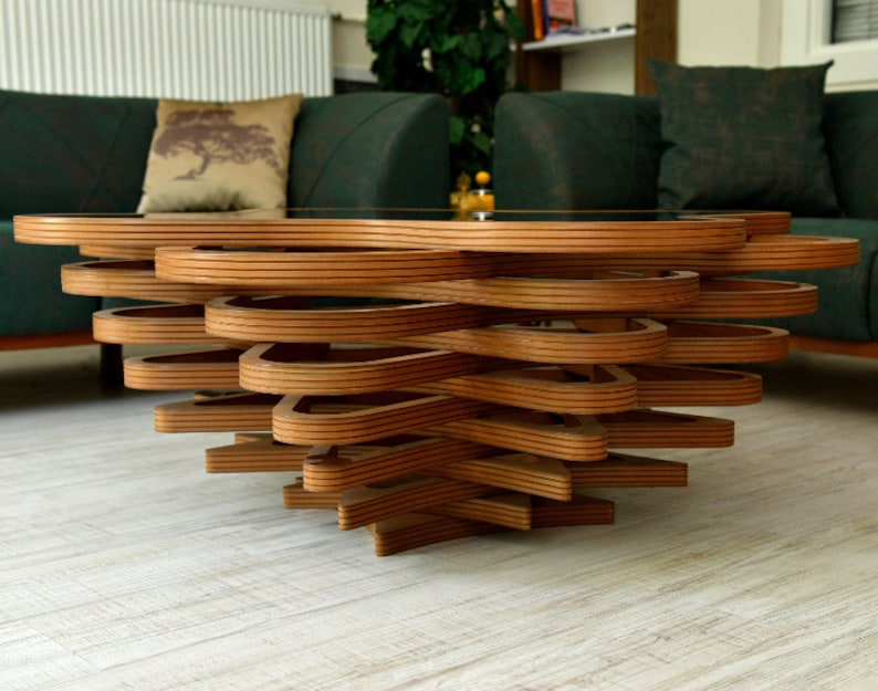 Wood Coffee Table, Natural Walnut Coffee Table, Custom Designed, Modern Coffee Table, Wood Art, Coffee Table, Handmade, Solid Coffee Table