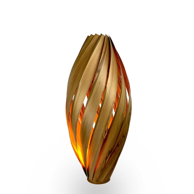Floor lamp from gum tree (amber) wood 20", 24" & 28" inch. Standing lamp for passive lighting in living room