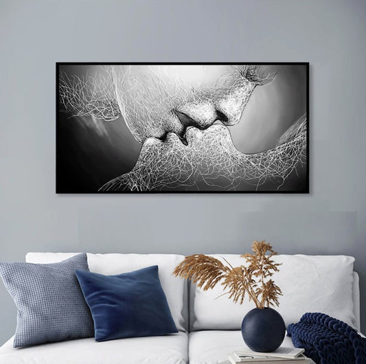 63# 3 Romantic Art Painting kissing couples love paintings on canvas original artistic art unique painting home wall decor