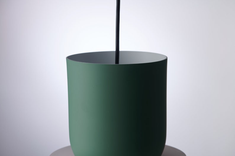 Modern Farmhouse Indoor Pendant Fixture With Pastel Finish - Cylindrical Up/Down Light Pink and Green Color