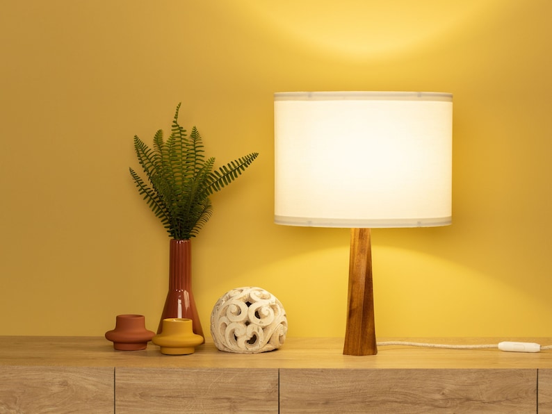 Table Lamp DISTORTION | Wood Table Lamp | Bedside Lamp | Wooden Lamp|Wood Base Lamp| Decorative Lamp|Wood Lamp|Wood Lampshade |Beech |Walnut