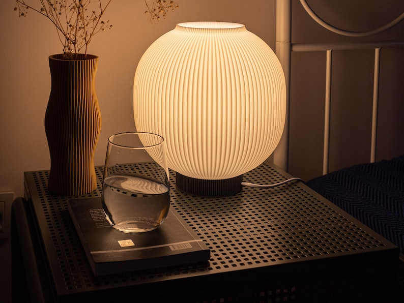 Modern Table Lamp, Bedside Lamp for Aesthetic Home Decor, Christmas Gift as a Pumpkin Lamp - Pepon