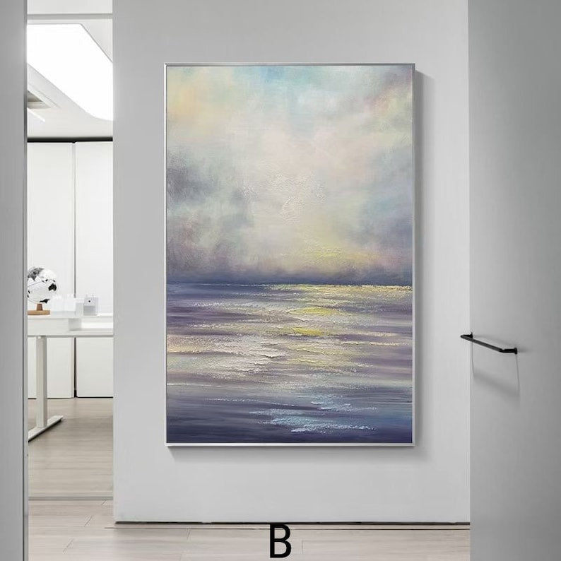 blue Original Hand Painted Extra Large Abstract Painting Art Abstract Contemporary Painting Canvas Wall Art Room Texture Painting NO FRAMED