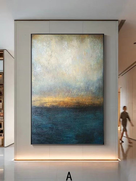 blue Original Hand Painted Extra Large Abstract Painting Art Abstract Contemporary Painting Canvas Wall Art Room Texture Painting NO FRAMED