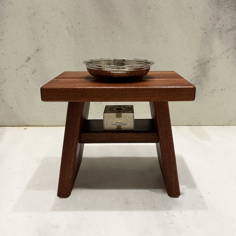 Wooden Bath Stool Mahogany Sipo Handmade Shower Bench Utile Wood