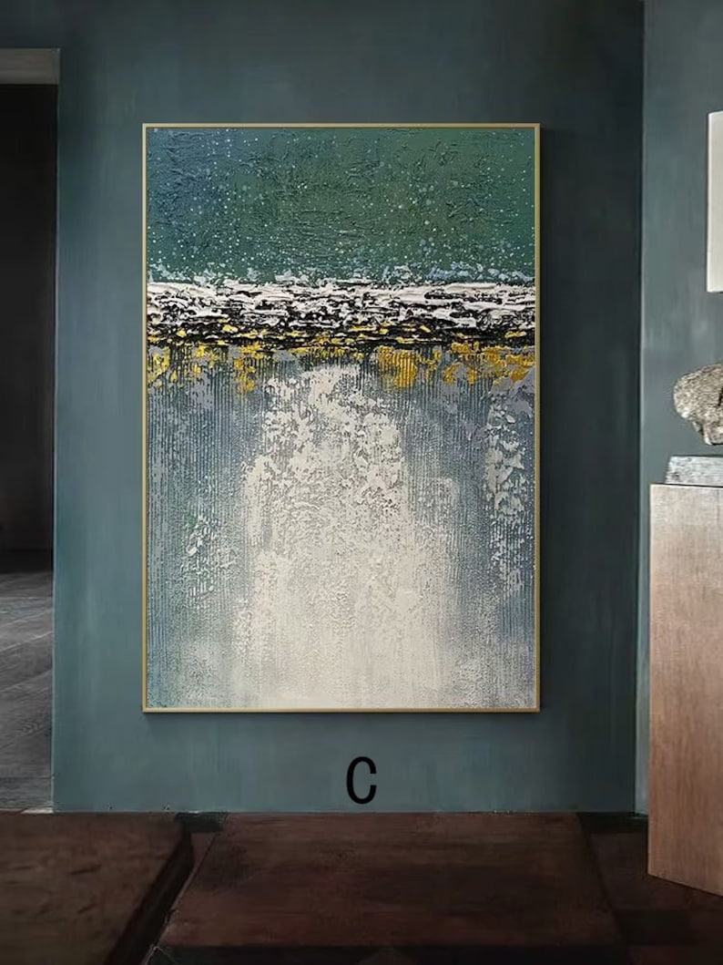 blue Original Hand Painted Extra Large Abstract Painting Art Abstract Contemporary Painting Canvas Wall Art Room Texture Painting NO FRAMED