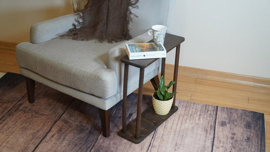 Narrow Side Table for Livingroom, Couch Table, Walnut Wood Sofa Table, Slim End Table, Rectangle Table, Modern Coffee Table, Tall Side Table
