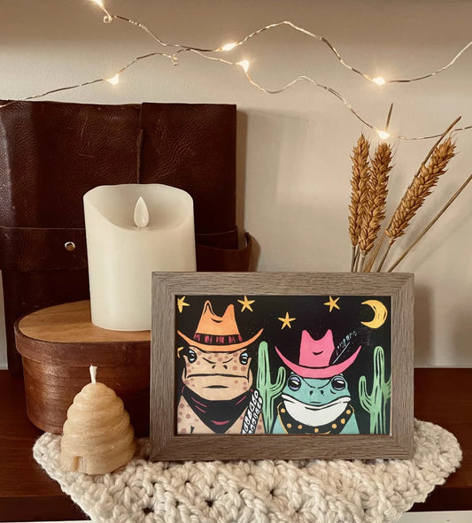 Framed Cowboy Frog Print