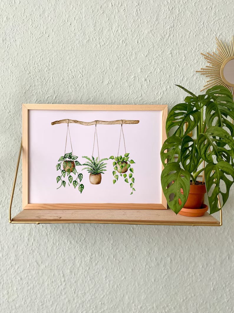 Hanging plants poster