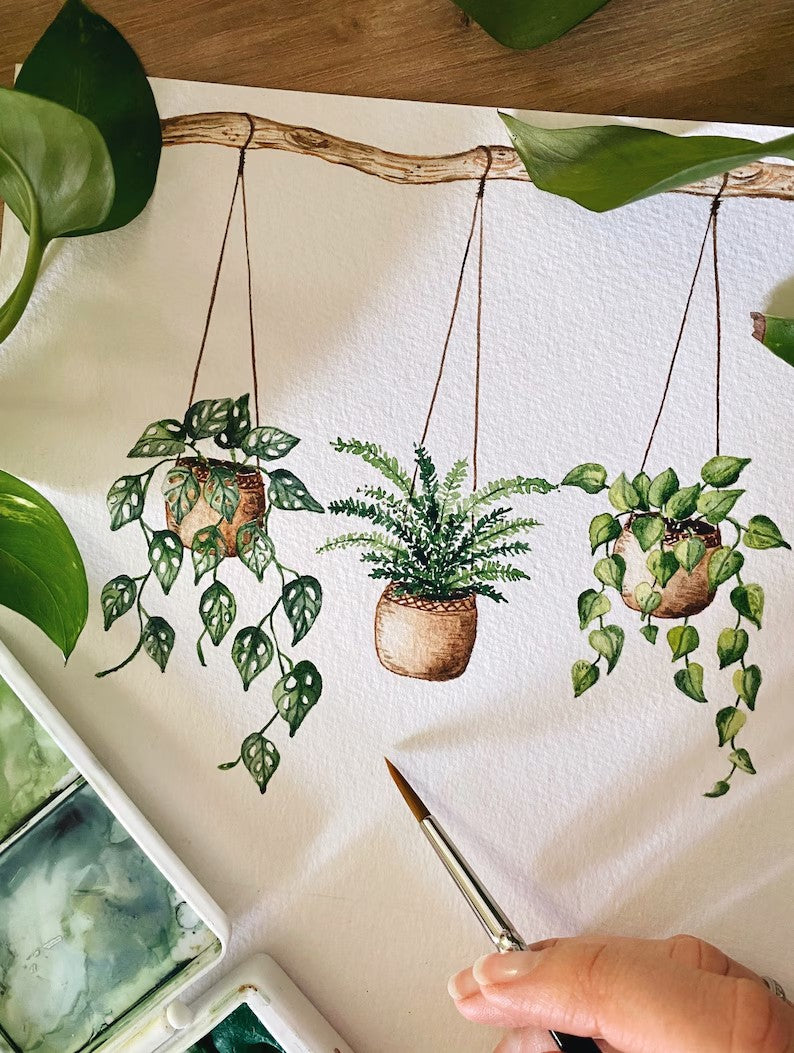Hanging plants poster