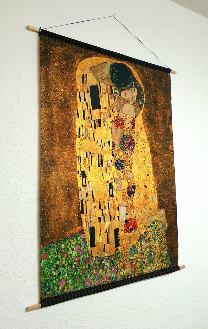 Gustav Klimt the kiss, office decoration