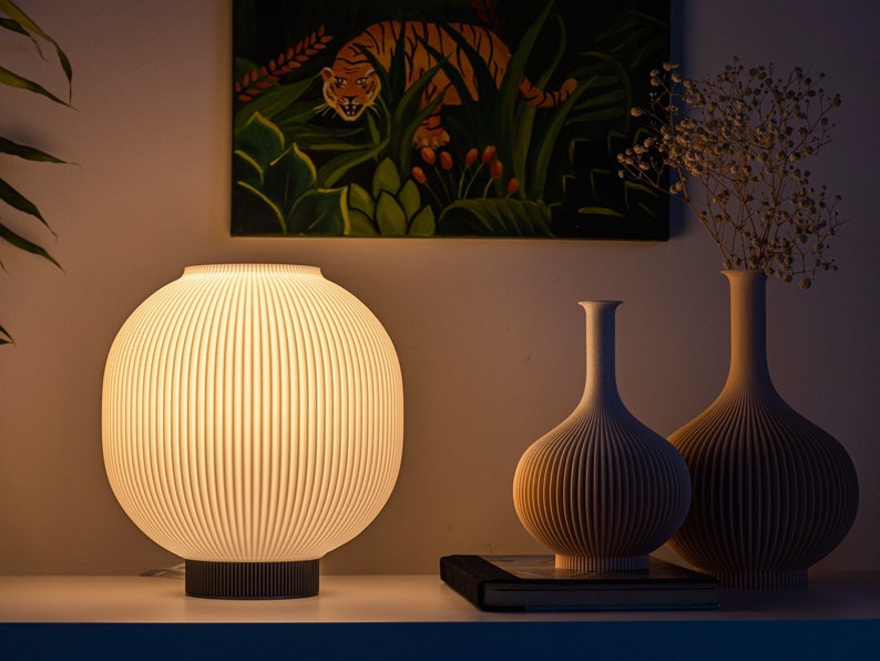 Modern Table Lamp, Bedside Lamp for Aesthetic Home Decor, Christmas Gift as a Pumpkin Lamp - Pepon
