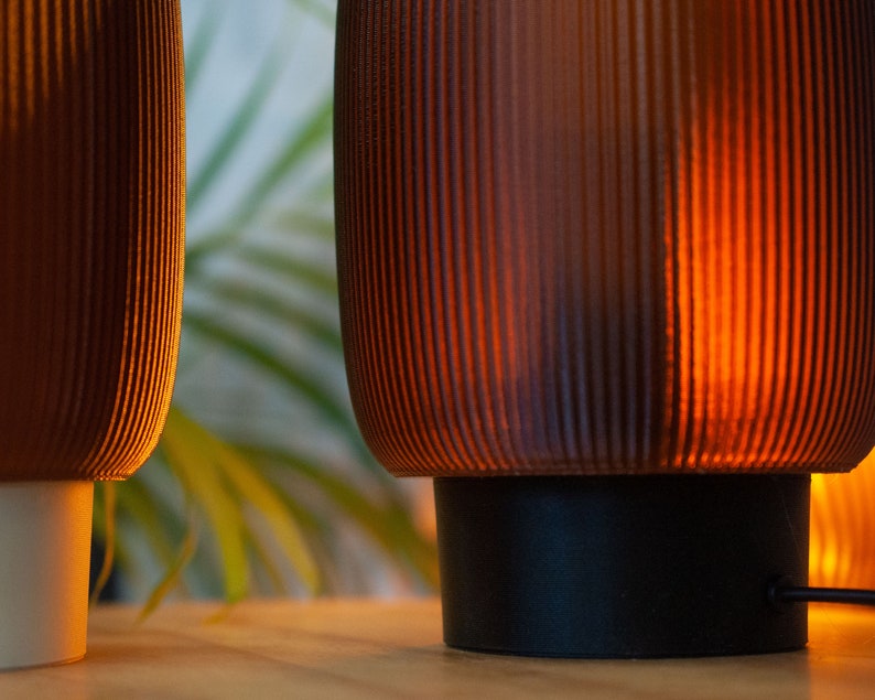 Rretro minimal 3D printed bedside lamps