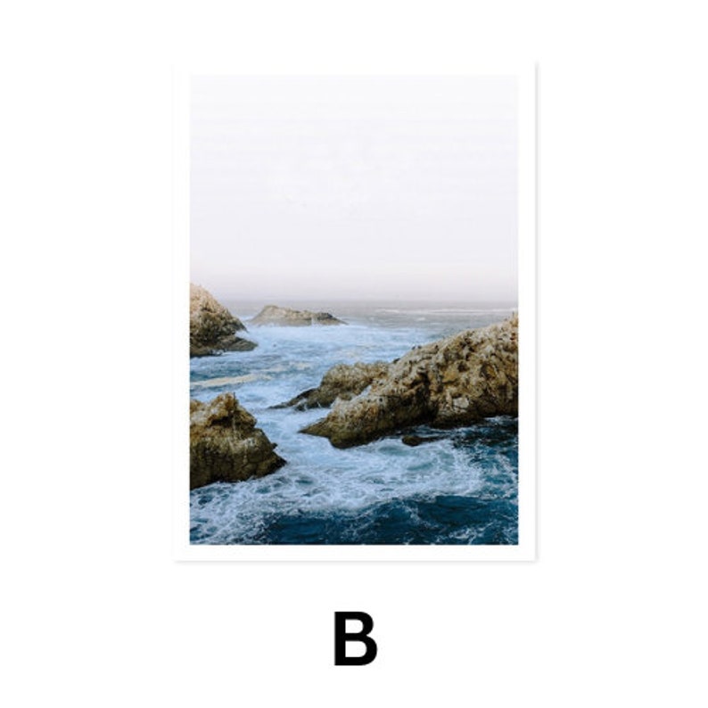 Nordic Sea Wave Scene Wall Art Canvas Paintings Poster Prints Modern Pictures for Living Room Interior Home Decorative No Frame