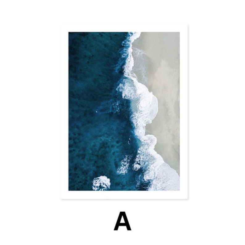 Nordic Sea Wave Scene Wall Art Canvas Paintings Poster Prints Modern Pictures for Living Room Interior Home Decorative No Frame