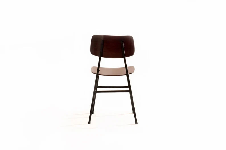 Brown wooden & metallic chair / vintage /