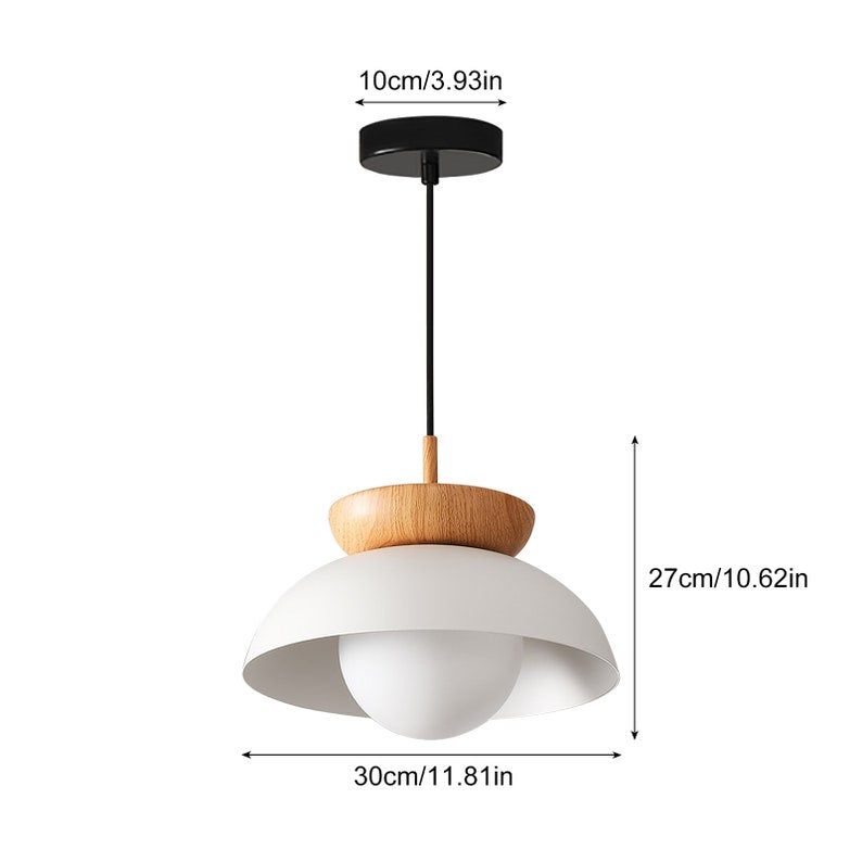 Japanese Log Style Pendant Light,Modern Minimalist Dining Room Lighting Chandelier,Nordic Metal Wood Hanging Lamp