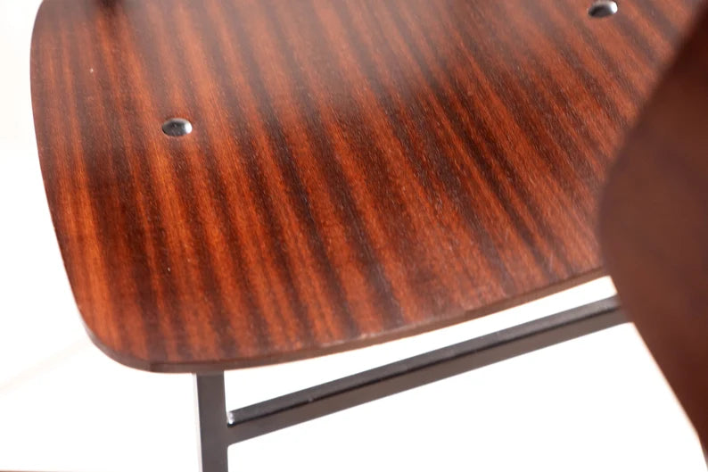 Brown wooden & metallic chair / vintage /