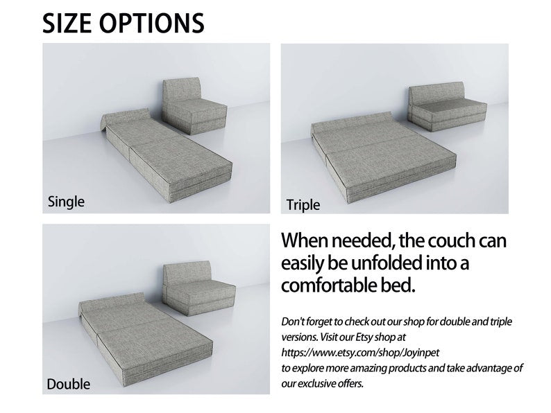 Triple Sectional Sofa - Turkish Floor Sofa Set - Unfolds into Bed - 100+ Colors - Modular Floor Cushion Couch - Living Room Sofa