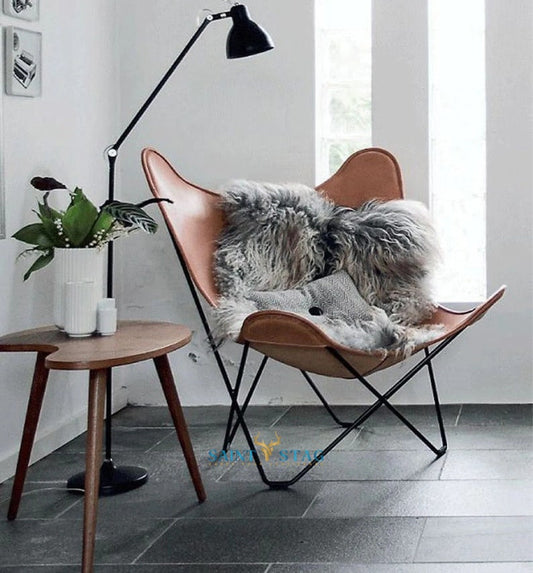 Classic leather Butterfly Chair, Leather BKF, living room luxury, Relaxing Chair, accent chair patio furniture