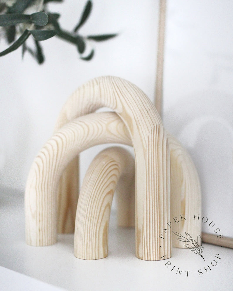 Wood Arch Set of Three Shelf Decor
