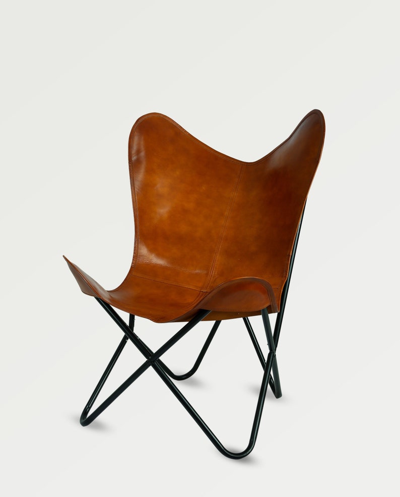BUY 1 & GET 1 FREE, Handmade Leather Butterfly Folding Chair, Home Camping or Farmhouse Decor Living Room Chair,Office Accent Relaxing Chair