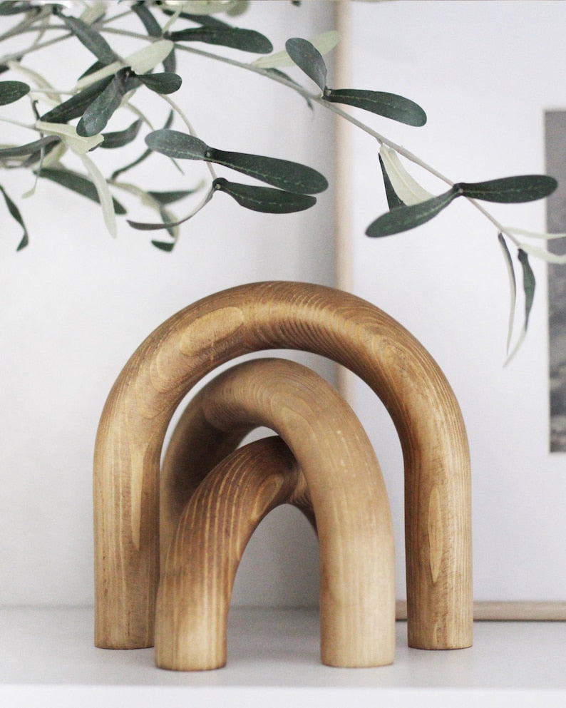 Wood Arch Set of Three Shelf Decor