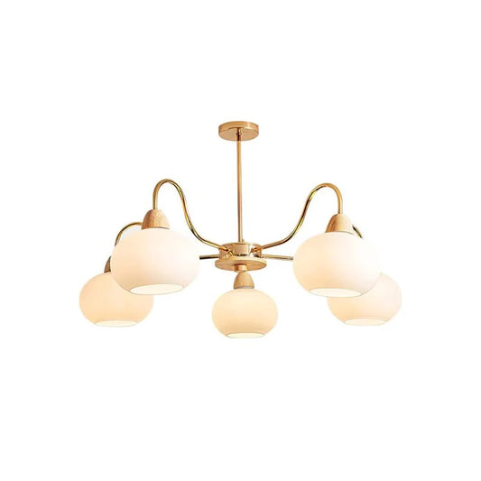 Modern Light Crystal Glass Persimmon Chandelier Light