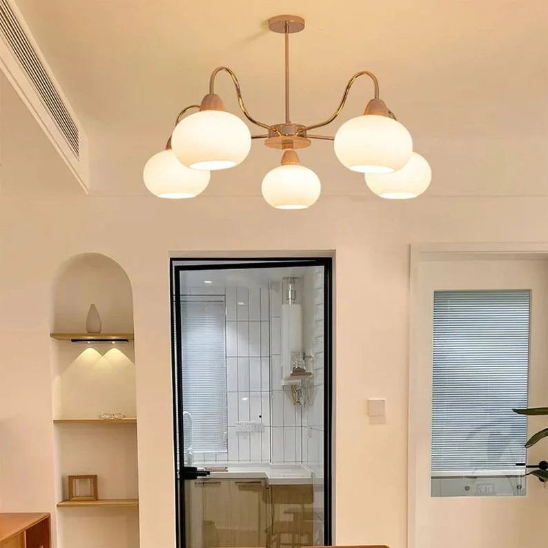 Modern Light Crystal Glass Persimmon Chandelier Light