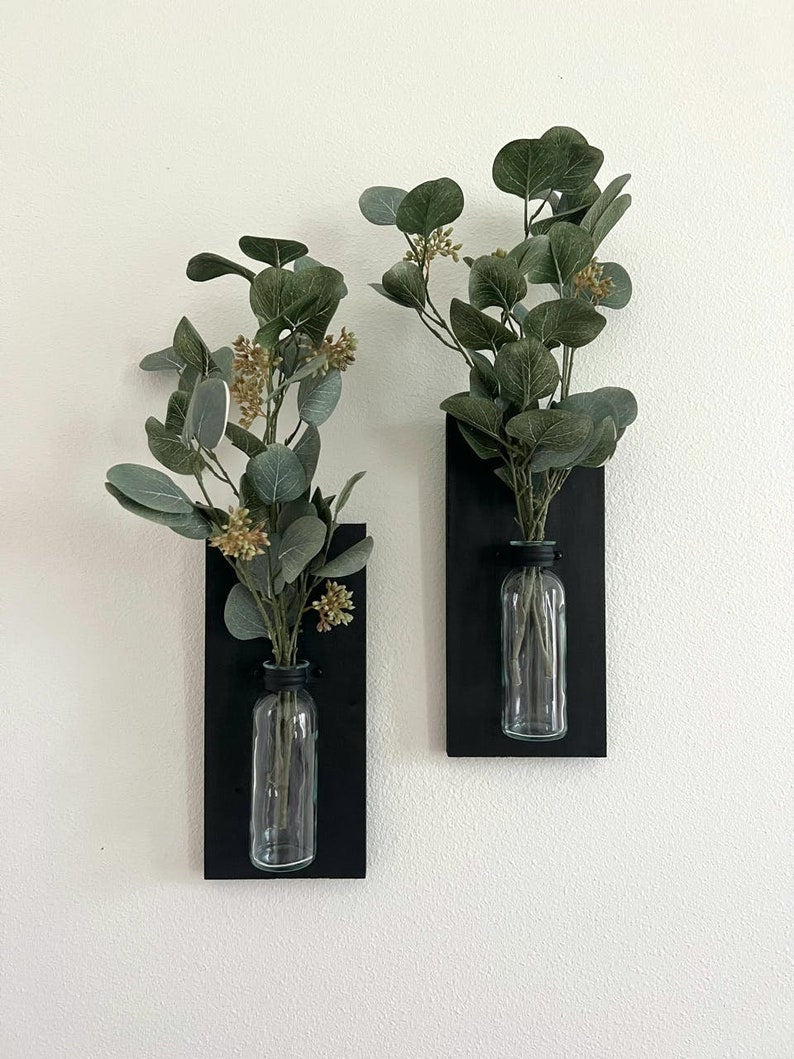 Rustic Wood Farmhouse Sconces, Wood Wall Sconces