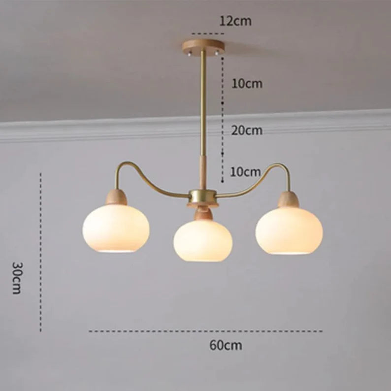 Modern Light Crystal Glass Persimmon Chandelier Light