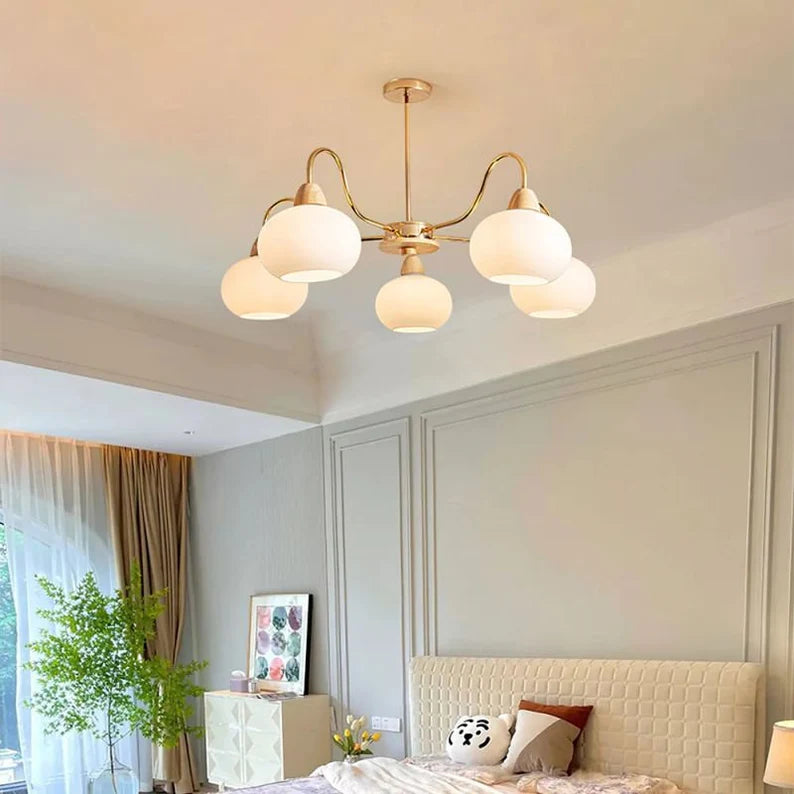 Modern Light Crystal Glass Persimmon Chandelier Light